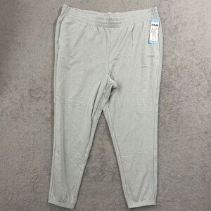 NEW Fila Womens 3X High Rise Jogger Pants Light Gray Cotton/Polyester Blend